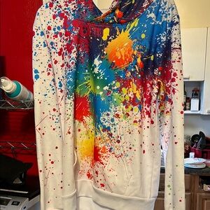 Colorful Splatter Men's Sweater/Pull Over/Sweat Jacket
